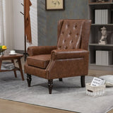 COOLMORE Wood Frame Armchair, Modern Accent Chair Lounge Chair with Sturdy Wood Legs for Living Room W395109980