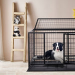 ZUN 42 Inch Heavy Duty Dog Crate, Metal Dog Cage Dog Kennel for Medium to Large Dogs with Double Doors, 52893270