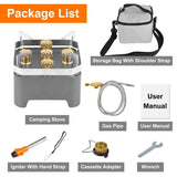 12000W Portable Camping Stove With Cassette Adapter Windproof Outdoor Backpacking Burner with 97659878