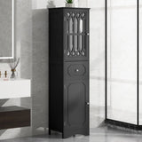 Tall Bathroom Cabinet, Freestanding Storage Cabinet with Drawer and Doors, MDF Board, Acrylic Door, WF289427AAB