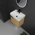 ZUN 20" Wall-Mounted Bathroom Vanity with Ceramic Sink, Storage Cabinet with Doors W1972P196398