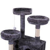 ZUN Cat Tree Cat Tower with Scratching Ball, Plush Cushion, Ladder and Condos for Indoor Cats, Gray W2181P147631