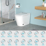 ZUN Smart Toilet with Bidet Built in, Auto Open & Close, Elongated Heated seat, Foot Sensor Flush, LED W1243P203359