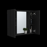 Artemisa Medicine Cabinet, Double Door, Mirror, One External Shelf -Black B07091764