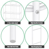 White Bathroom Towel Storage Rack with 3 Shelves 61218274