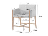 24'' Seat Height Upholstered Counter Stools with Arms for Kitchen Island/Dining Room, Set of 2 N780P354193N