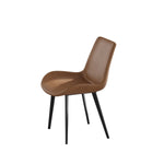 ZUN Modern Dining Chair Living Room Black Metal Leg Dining Chair-Brown-4pcs/ctn W153567954