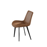 Modern Dining Chair Living Room Black Metal Leg Dining Chair-Brown-2pcs/ctn W153565883