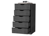 Smokey Oak 5 Narrow Drawer Dresser B062P175164