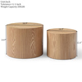 ZUN Round Coffee Table Set of 2, Nesting Coffee Tables for MDF with veneer .for living W1117P193716