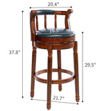 Bar Stools Seat Height 29.5'' Leather Wooden Bar Stools W2195135471