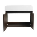 30 Inch Bathroom Cabinet With Sink,Soft Close Doors,Float Mounting Design, For Small Bathroom W999P228754