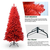 Artificial 4ft Red Christmas Tree with 456 PVC Branch Tips, Hinged Premium & Foldable Base for 84348526