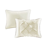 7 Piece Tufted Comforter Set Ivory King B03596991