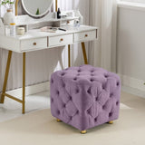 Purple Modern Velvet Upholstered Ottoman, Exquisite Small End Table, Soft Foot Stool,Dressing Makeup W1170103517