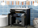24"Bathroom Vanity Combo with Ceramic sink, Luxurious Space-Saving Vanity - W24"*D18"*H34"inch, 2 N729P183716B