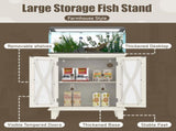20 Gallon Fish Tank Stand with Power Outlets, Farmhouse Decorative Aquarium Stand 80404840