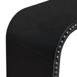 Black wood Console Table, 59in Entryway Table, Curved Waterfall-style Table,Console table with wood W2729P239168