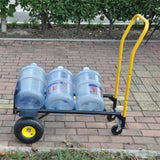 HT1006BK-YL Hand Truck Dual Purpose 2 Wheel Dolly Cart and 4 Wheel Push Cart with Swivel Wheels 330 W227109388