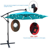 10 ft Outdoor Patio Umbrella Solar Powered LED Lighted Sun Shade Market Waterproof 8 Ribs Umbrella W65642336