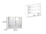 Medicine Cabinet, One Open Shelf, Three Interior Shelves, White B097133186