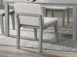 Grey Finish 5pc Room Set Table 4x Chairs Beige Fabric Chair Seat Kitchen Breakfast B011118999