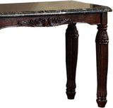 Traditional Espresso Solid wood Sofa Table Faux Marble Top Intricate design Living Room Furniture B01151377