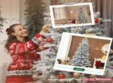 HOMCOM 7.5 ft Artificial Frosted Christmas Tree with Realistic Branches, Wide Full Spruce Holiday W2225P485592