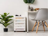 5-Drawer Narrow Plastic Storage Drawer Cart with Organizer Top, White 82784074