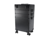 4-in-1 Draw-bar Style Interchangeable Aluminum Rolling Makeup Case-BLACK 28246724