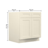 30"in W x 24"in D x 34.5"in H in Antique White Plywood Ready to Assemble Sink Base Cabinets with T3210P296662