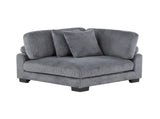 1pc Modern Living Room Furniture Modular Corner Seat Plush Gray Corduroy Fabric Upholstery Plywood B011P220980