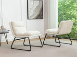 Milos Contemporary Upholstered Dining Chairs, Set of 2, Vanilla White T2574P245418