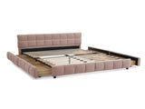 Queen Size Upholstered Bed ,comfortable upholstered bed frame, Chenille fabric, with headboard and W487P235284