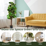 5 Feet Artificial Fiddle Leaf Fig Tree Outdoor Office Decorative Planter 84148619