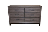 Sierra Contemporary Style 6-Drawer Dresser Made with Wood in Gray 808857665805