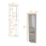 Concrete Gray 3-Tier Shelf Bar Cabinet B062P175171