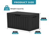 45 Gallon Waterproof Resin Outdoor Storage Deck Box, Lockable Organizer for Patio Pool Garden, Black 09299172