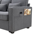 ZUN [New] 104" 4-Seater Modern Linen Fabric Sofa with Armrest Pockets and 4 70043673