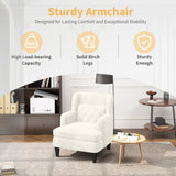 Upholstered Accent Chair Tufted Armchair for Living Room and Bedroom, Beige N763P193158A