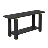 U_Style 62.9" Modern Minimalist Console Table, Solid Wood Entryway Sofa Table with Metal Accents, N711P289140B