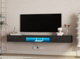 Floating TV Stand Wall Mounted with 16 Color LEDs,69" Modern TV Stand, Floating TV Cabinet W1321P300549