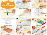 11-in-1 Montessori Owl Activity Wall - STEM Sensory Busy Board with Magnetic Whiteboard, 3 Years 70935109
