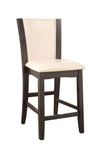 Style Comfort Contemporary 2pcs Counter Height Chairs Gray And White Leatherette Cushion Seat B011115668