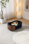 ZUN Scandinavian style Elevated Dog Bed Pet Sofa With Solid Wood legs and Walnut Bent Wood Back, W794125923