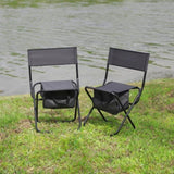 ZUN 2-piece Folding Outdoor Chair with Storage Bag, Portable Chair for indoor, Outdoor Camping, Picnics 02686064