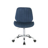 ZUN Twilight Blue and Chrome Swivel Office Chair B062P182760