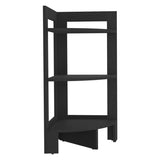 Riga Corner 3-Tier Shelf Side Table 31.7" High , Sofa Table, End Table with Tray B200P235866