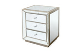 W 22"X D 16 ' X 26.8" Flash silver mirror three drawer cabinet W1005P144029