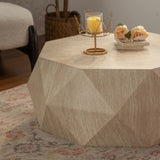 Modern Farmhouse Coffee Table Drum Coffee Table, American Natural Retro Style Coffee Table for W3081P254995